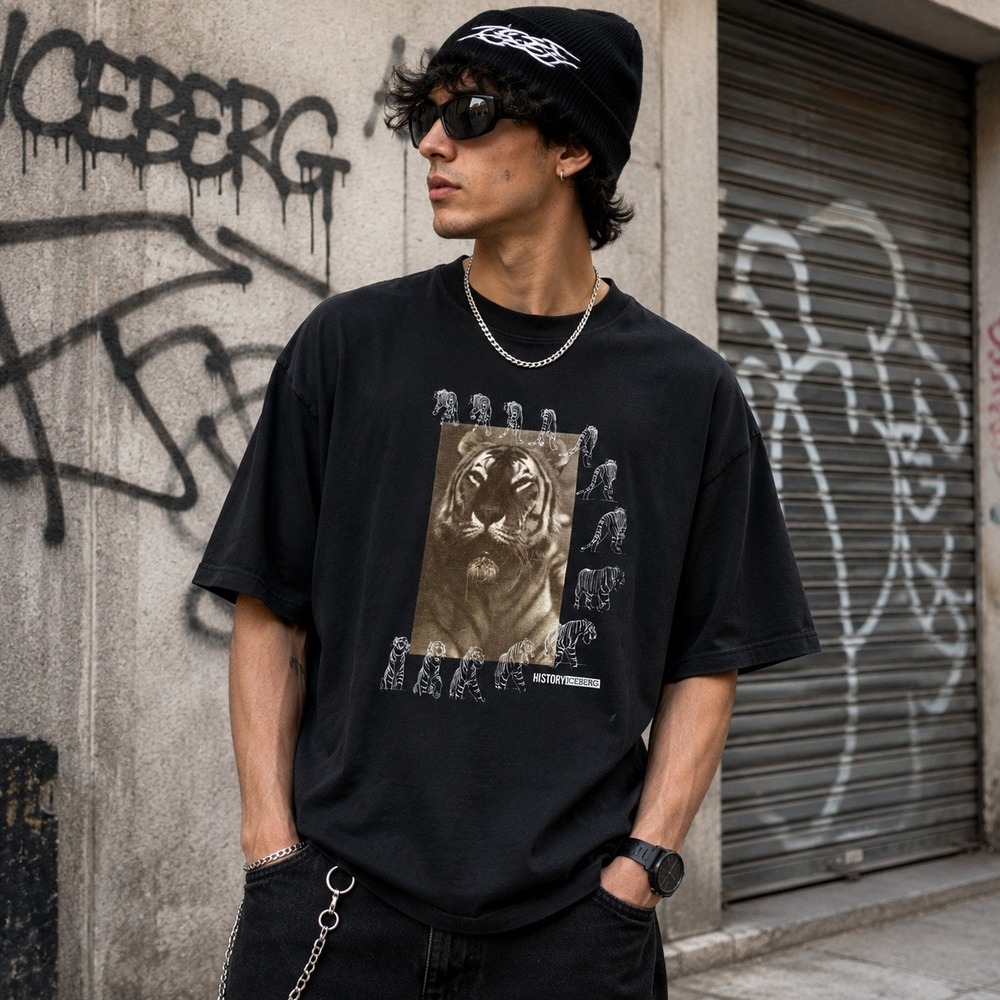 Vintage Y2K History Iceberg Disney Tiger Graphic T-Shirt 3XL Jungle Book Italy